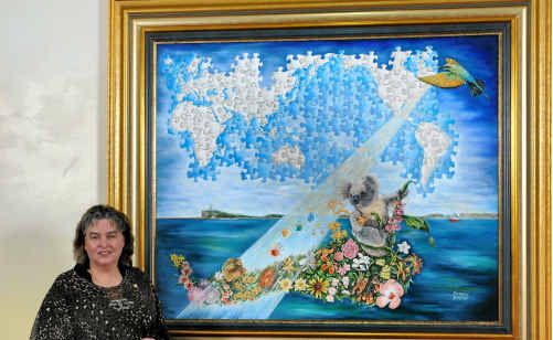 Artist Sharon Davson has set a record after selling her masterpiece The Ark of Salvation for $1.3million. 